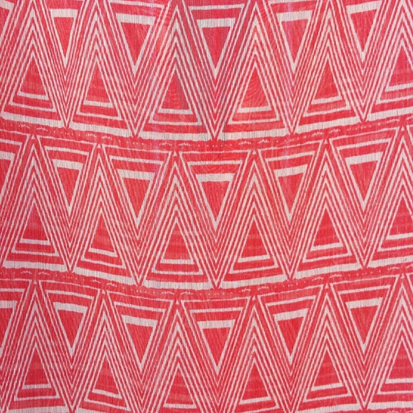 Chico's Coral Print Tassel Tie Kaftan Tunic Top - Picture 9 of 11